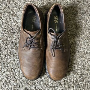 SAS Men’s Brown Leather Lace-Up Comfort Shoes Men’s Casual Walking Size 13.5
